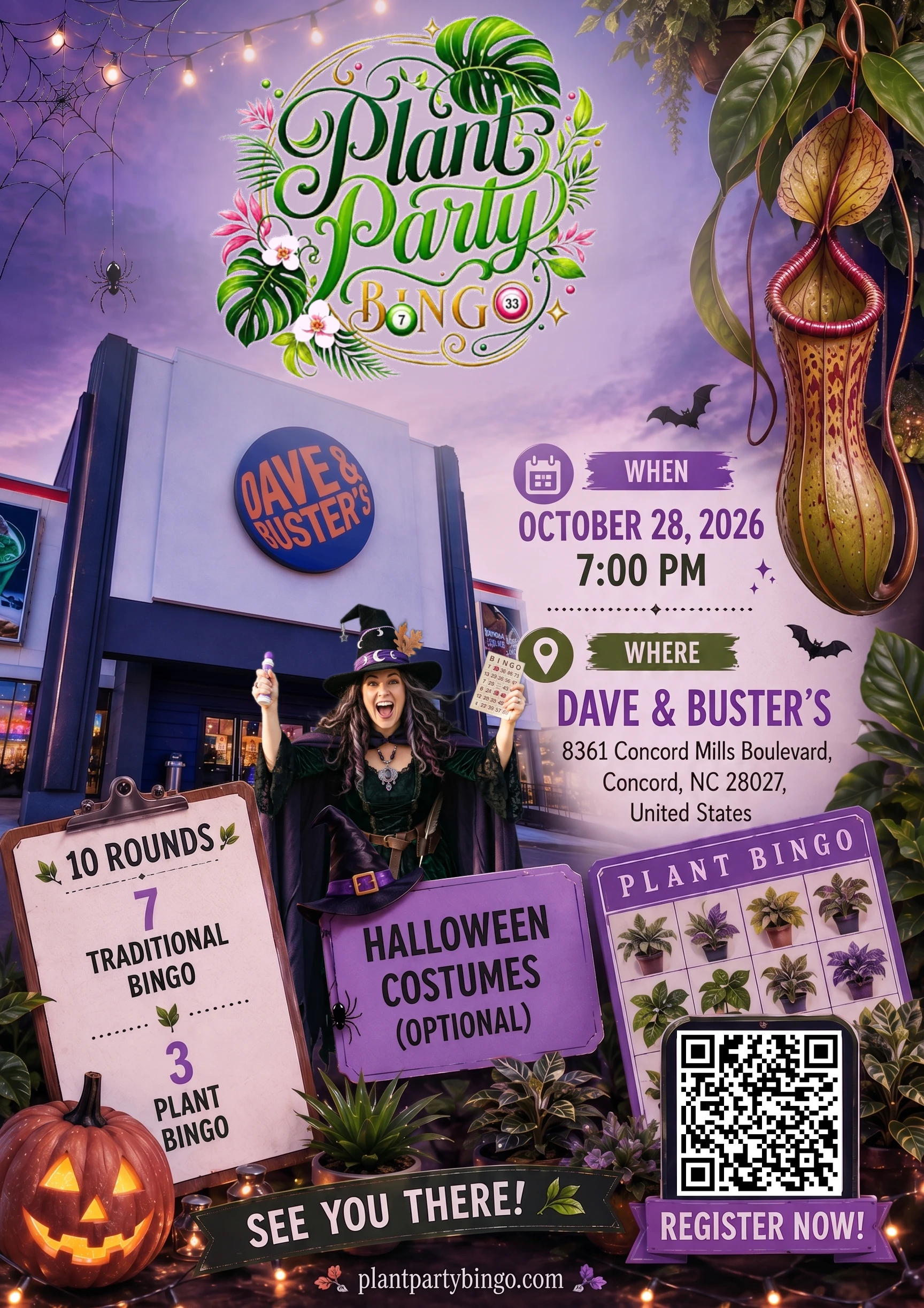 Plant Party Bingo at Dave & Buster's event poster